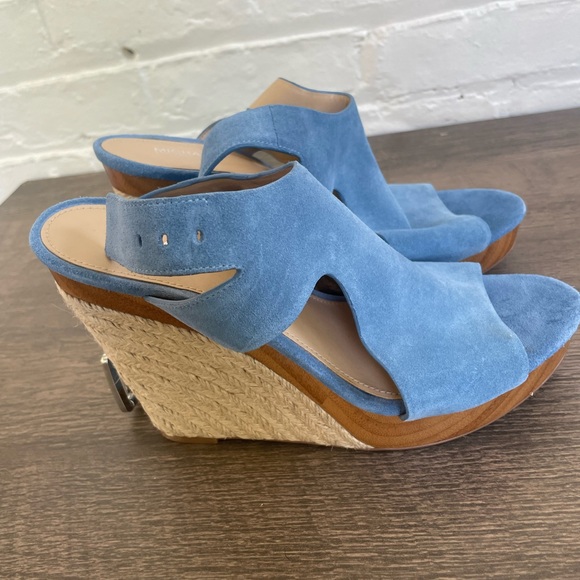 Michael Kors | Josephine Blue Suede Wedge - Picture 2 of 4
